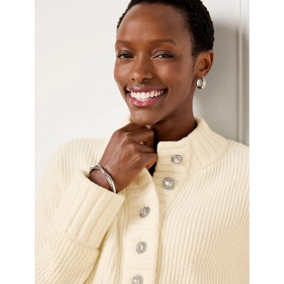 NWT Talbots Jewel Button Henley Pullover Sweater | Ivory Cream | SZ 2X - Picture 2 of 10